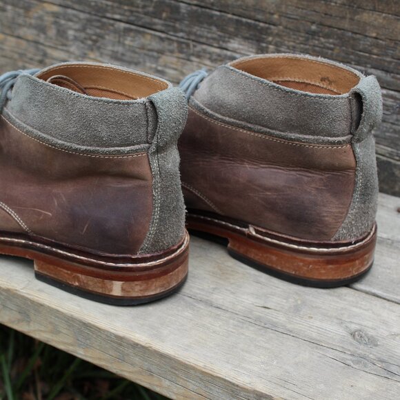 Cole Haan Brown Oiled Leather and Gray Suede Chukka, Men's 10.5 M, EUC - Picture 5 of 13